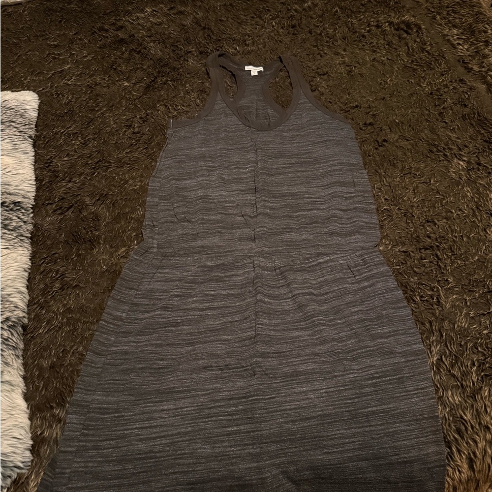 James Perse Heathered Charcoal Sleeveless Backless Dress